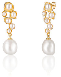 Pozlacené perlové náušnice JL0655