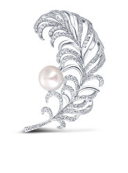 Překrásná perlová brož Peříčko JL0699