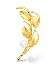 Bellissima spilla placcata oro 2in1 con vera perla JL0843