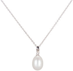 Colier din argint cu perla dreapta 45cm JL0436