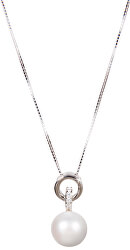 Stříbrný náhrdelník s pravou perlou JL0454 (řetízek, přívěsek)