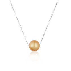 Stříbrný náhrdelník se zlatou perlou z jižního Pacifiku JL0727