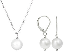 Set de bijuterii cu perle la preț avantajos JL00062 și JL0087 (cercei, colier)