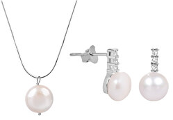 Zvýhodněná perlová souprava šperků JL00404 a JL0406 (náušnice, náhrdelník)