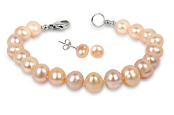Zvýhodněná perlová souprava šperků JL0142, JL0027 (náramek, náušnice)
