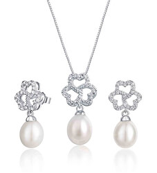 Set de bijuterii cu perle la preț avantajos JL0609 și JL0610 (colier, cercei)