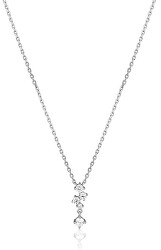 Blyštivý stříbrný náhrdelník se zirkony SVLN0461X75BI45