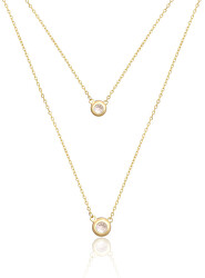 Elegantní dvojitý pozlacený náhrdelník SVLN0474SH2GO45