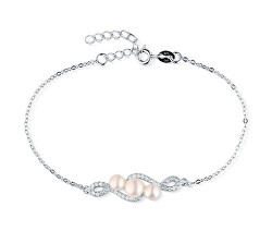 Bracciale elegante con zirconi e perle SVLB0401XD2P118