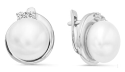 Elegantné perlové náušnice so zirkónmi SVLE0914XH2P100