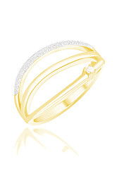 Elegantní pozlacený prsten se zirkony SVLR0393XH2GO