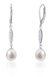 Elegantné strieborné náušnice s perlami SVLE0379X69P100