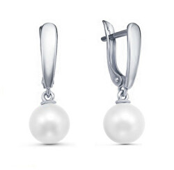 Elegantní stříbrné náušnice s perlami SVLE1155XH2P100