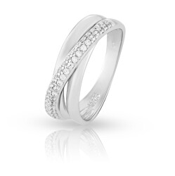 Elegantný strieborný prsteň so zirkónmi SVLR0234XH2BI