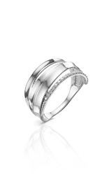Elegantný strieborný prsteň so zirkónmi SVLR0390XH2BI