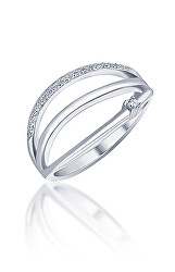 Elegantný strieborný prsteň so zirkónmi SVLR0393XH2BI
