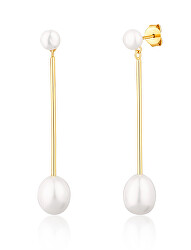 Orecchini fashion pendenti placcati in oro con perle di fiume SVLE1584XD2GP00