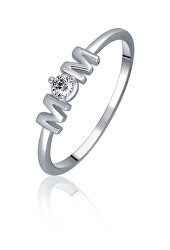 Krásny strieborný prsteň so zirkónom MOM SVLR0984X61BI