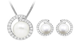 Luxusní set šperků s přírodními perlami (náušnice, přívěsek)