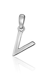 Minimalistický strieborný prívesok písmeno "V" SVLP0948XH2000V