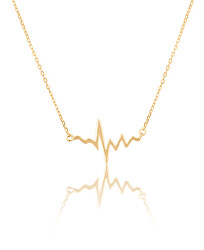 Módní pozlacený náhrdelník EKG křivka SVLN0016SH2GO45