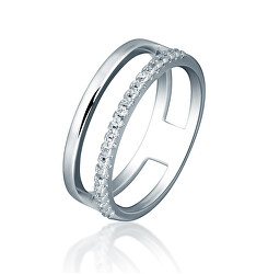 Nadčasový stříbrný prsten se zirkony SVLR0876XH2BI