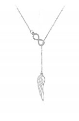 Něžný stříbrný náhrdelník Andělské křídlo SVLN0145XH2BI42