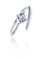 Něžný stříbrný prsten s čirým zirkonem SVLR0324XH2BI