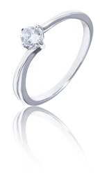 Něžný stříbrný prsten s čirým zirkonem SVLR0345XF3BI