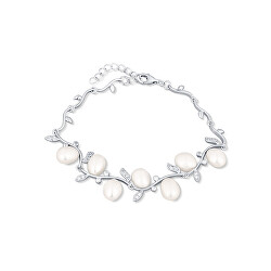 Bracciale di charme con perle autentiche e zirconi SVLB0563SD2P118