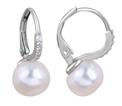 Pôvabné perlové náušnice so zirkónmi SVLE0874XH2P100