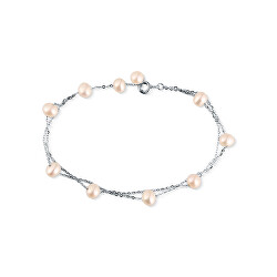 Grazioso bracciale doppio in argento con perle SVLB0762SD2P118