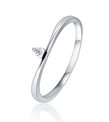 Půvabný stříbrný prsten s čirým zirkonem SVLR0910X75BI