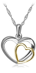 Romantický stříbrný přívěsek Dvě srdce SVLP0538XH2BI00