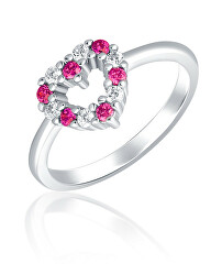 Romantický strieborný prsteň so zirkónmi SVLR0434SH2BR