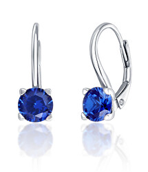 Ezüst fülbevaló kék kristályokkal SVLE0503XF3M106