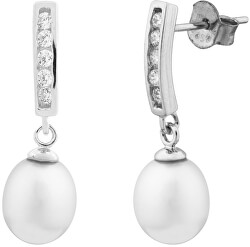 Stříbrné náušnice s pravými perlami SVLE0164SD2P100