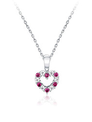 Collana da ragazza in argento Cuore con zirconi SVLN0434SH2RO38 (catena, ciondolo)