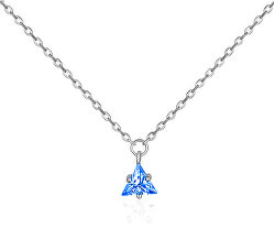 Stříbrný náhrdelník s modrým zirkonem SVLN0362SH2M142