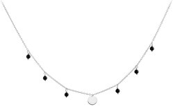 Stříbrný náhrdelník s onyxy SVLN0180SH2ON45