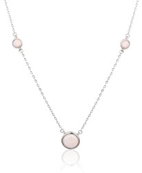 Collana in argento con opale sintetico rosa chiaro SVLN0309XH2O142