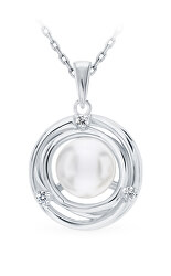 Stříbrný přívěsek s přírodní perlou a zirkony SVLP0712XH2P100