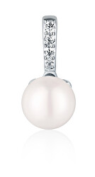 Stříbrný přívěsek s přírodní perlou a zirkony SVLP1183XH2P100