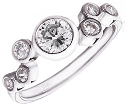 Stříbrný prsten se třemi krystaly SVLR0218X75BI