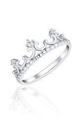 Stříbrný prsten se zirkony Královská korunka SVLR0129X75BI
