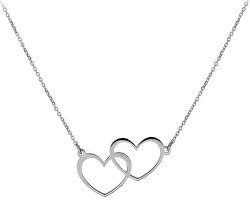 Stříbrný romantický náhrdelník Propojená srdce SVLN0150XH20045