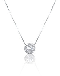 Trblietavý strieborný náhrdelník so zirkónmi SVLN0459SH2BI45