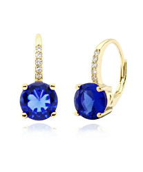 Atemberaubende vergoldete Ohrringe mit blauen Zirkonen SVLE0853XH2GM00