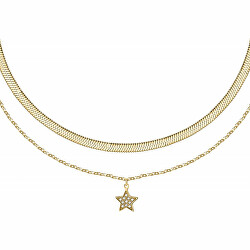 Dvojitý pozlátený náhrdelník s hviezdou Friendship LPS10ARR08