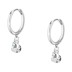 Gyönyörű ezüst karika fülbevaló medálokkal Silver LPS01AWV08